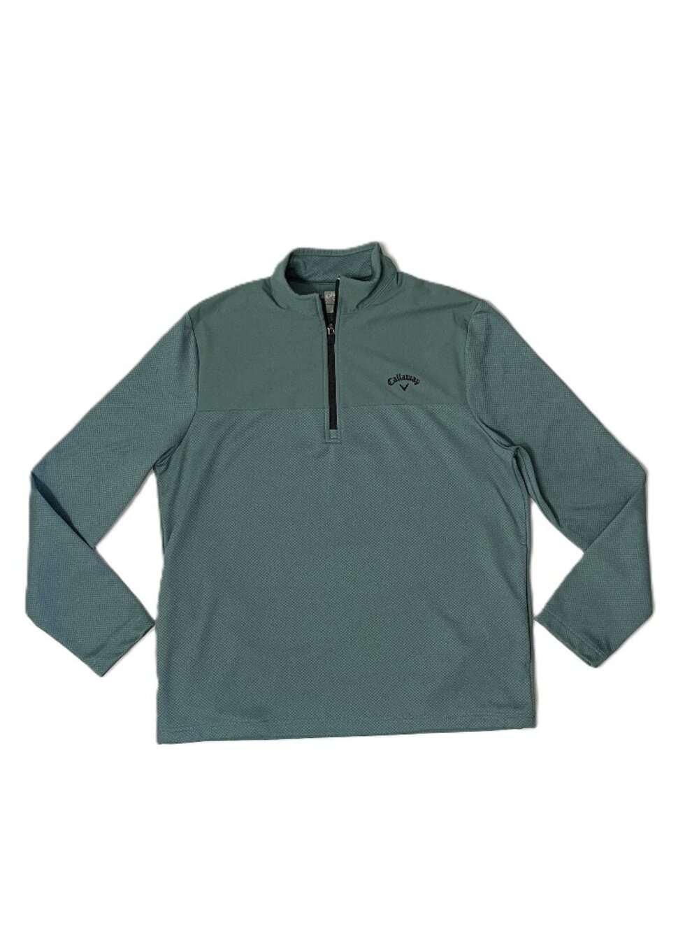Callaway 1/4 Zip Pullover Jacket Mens Medium Green Golf Pockets Moisture Wicking